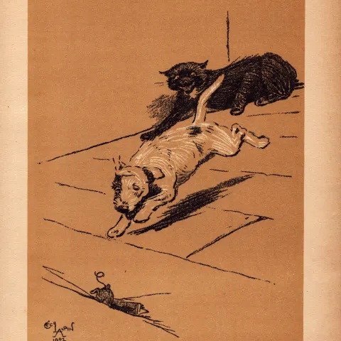 Cecil Aldin Antique Lovable Scamp Of a Terrier illustration A Dog Day -6.