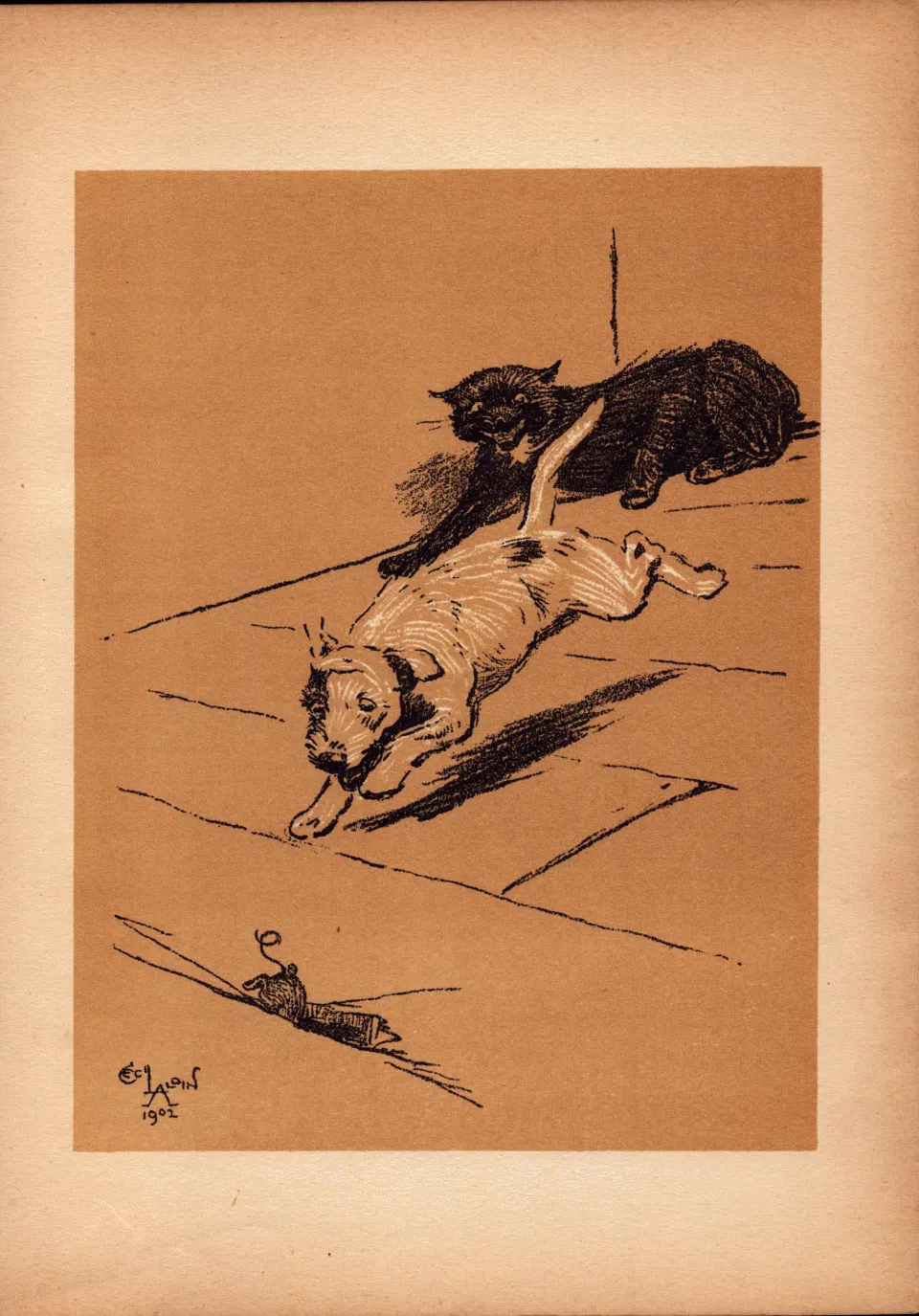 Cecil Aldin Antique Lovable Scamp Of a Terrier illustration A Dog Day -6.