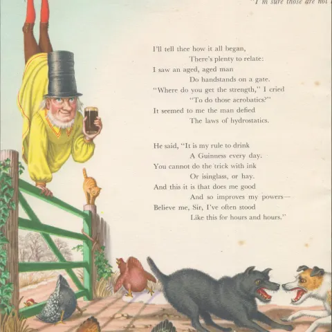 Double Sided Guinness Illustration Page 1952 "Drink Guinness Every Day"A Genuine Double Sided