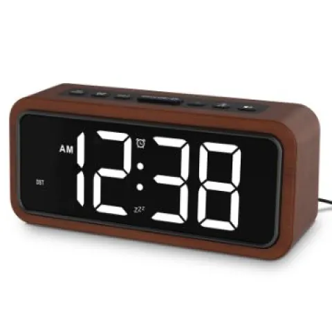 Wooden Alarm Clock with Large LED Display L13b