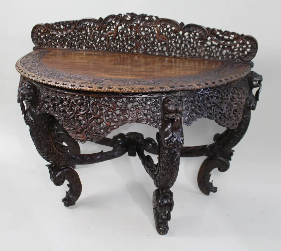 19th c. Carved Burmese Console Table c.1880