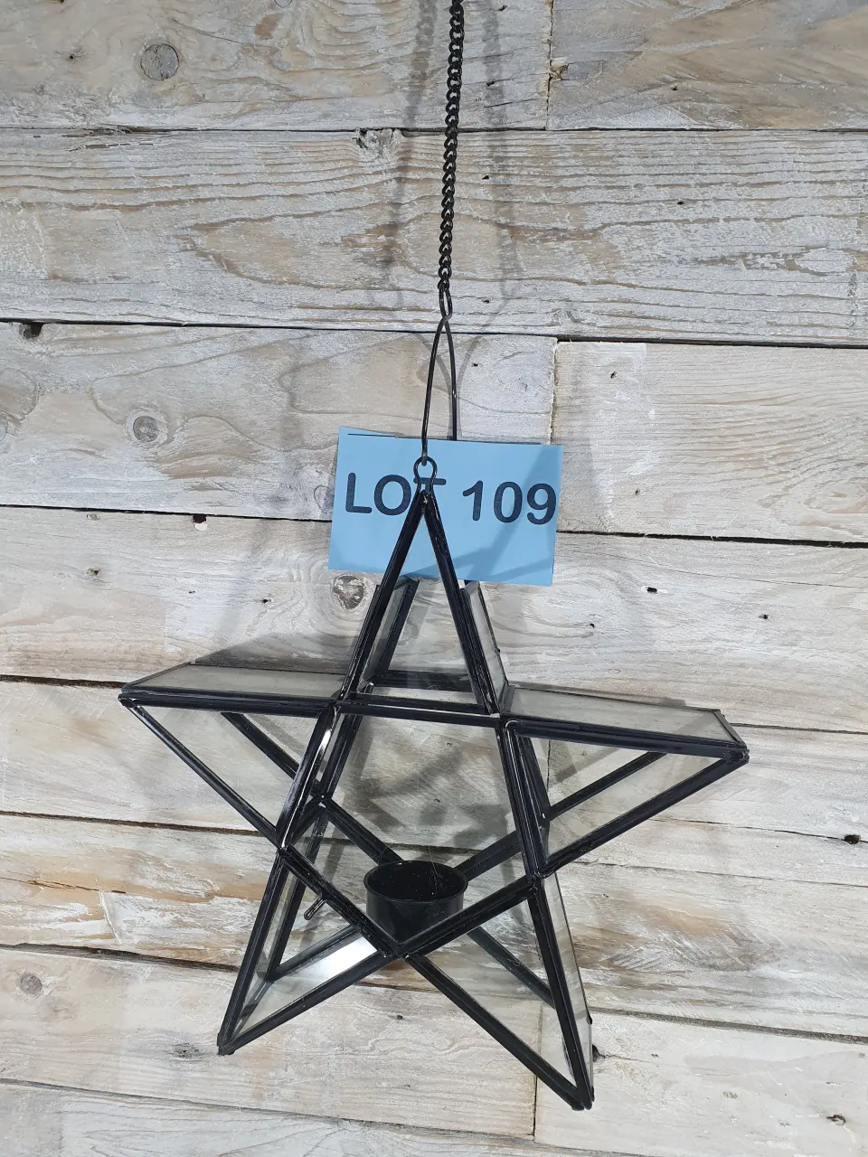 Metal and glass, star candle hanger, from John Lewis. 26cm x 26cm