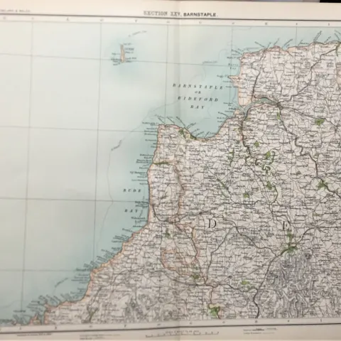 Victorian 1897 Map Cornwall Bude Padstow Tintagel Port Isaac Etc.