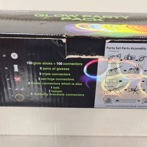 100 Packs of ( 100pcs ) Glowstick Party Packs - All Fully Liquid None Dry - Brand New Sealed- 100 Pa