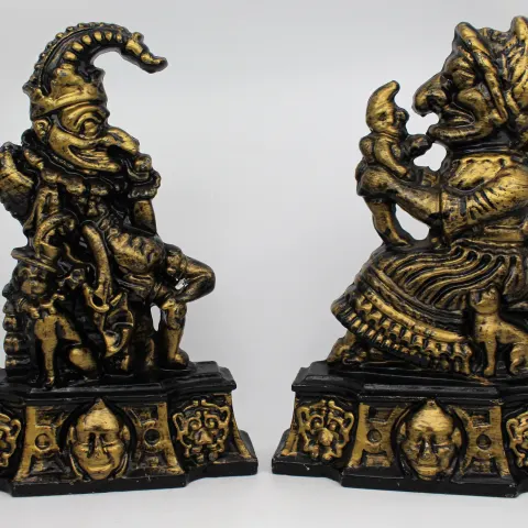 Vintage Cast Iron Punch & Judy Door Stops
