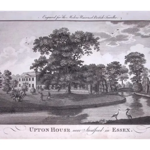 Upton House Stratford Rare Large 247-Year-Old Antique Copperplate Engraving-64-TR