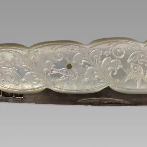 Antique Engraved Mother of Pearl Silver Handled Fruit Knife 1903