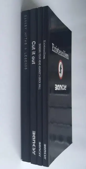 BANKSY Self-published books, Banging Your Head Against a Brick Wall, Existencilism, Cut it Out &more