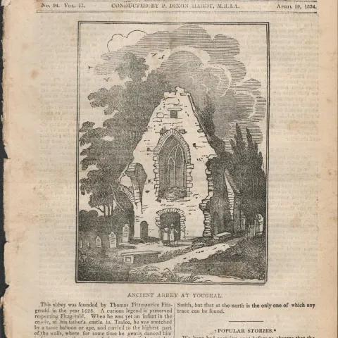 Antique Irish Newspaper 1834 Short Story The Unwedded Mother.