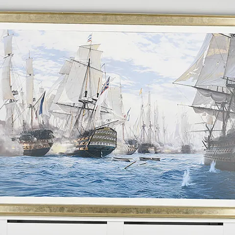 Very Large Limited Edition on Canvas by Marine Artist Steven Dews "The Battle of Trafalgar"
