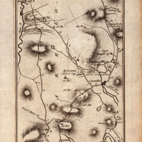 Ireland Rare Antique 1777 Map Corofin Ennistimon Kildysart Kilrush Co Clare.