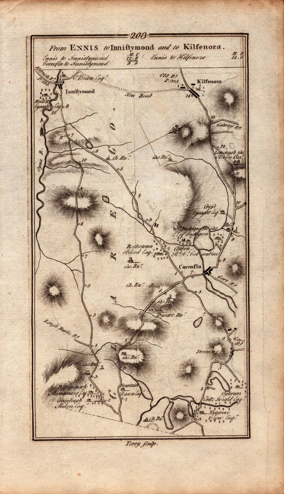 Ireland Rare Antique 1777 Map Corofin Ennistimon Kildysart Kilrush Co Clare.