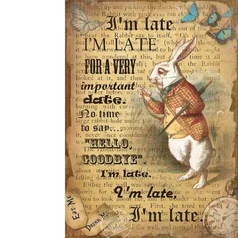 Alice In Wonderland The White Rabbit Extra large Designed Metal Wall Art