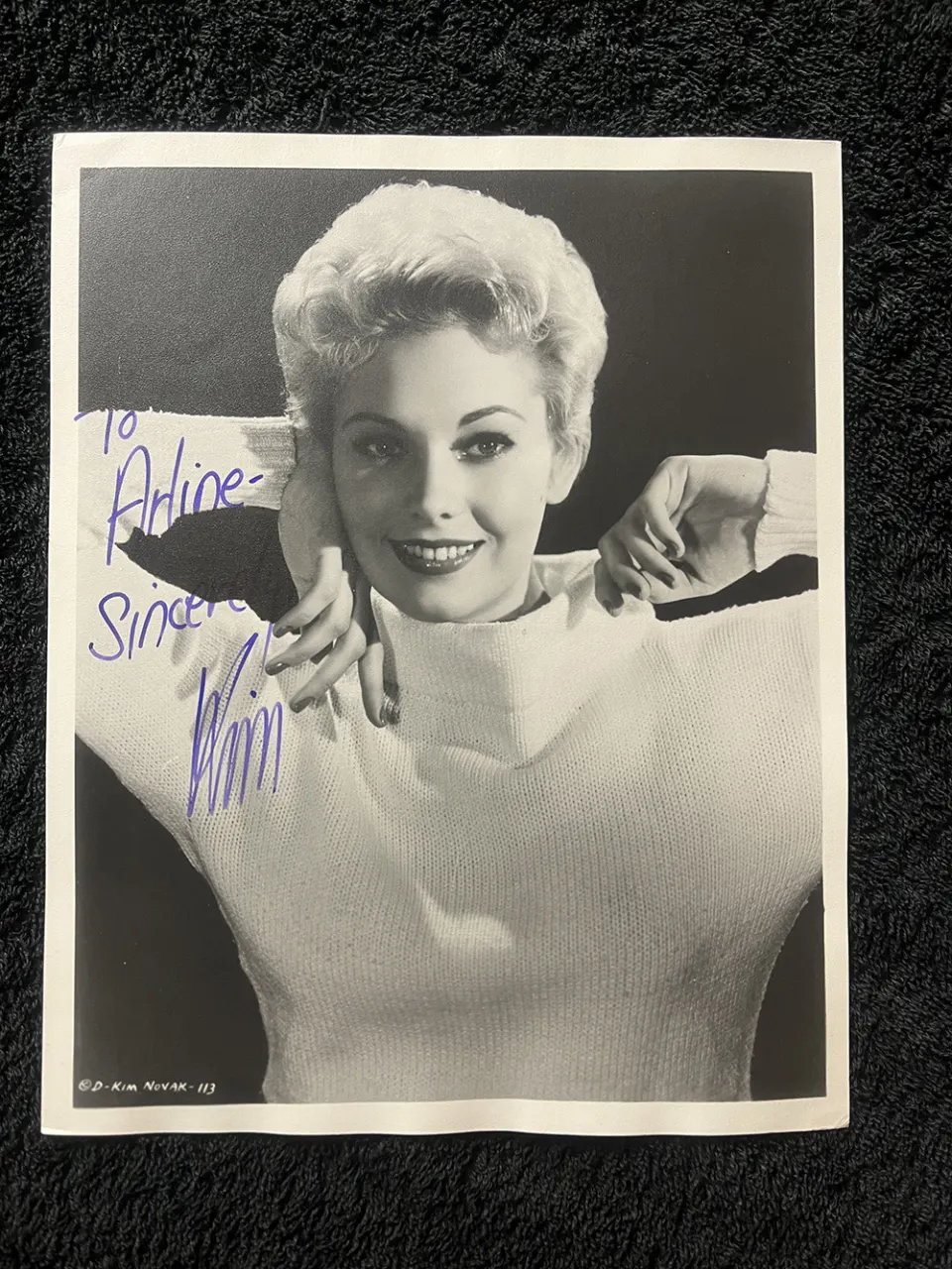 Kim Novak Signed