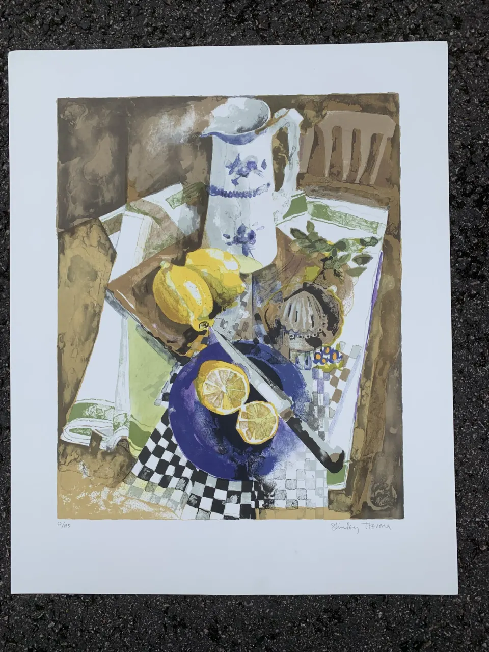 Shirley Trevena 'Lemons' Signed Litograph