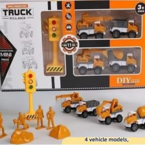Model Pull-Back Engineering Vehicle City Builder Drop-Resistant Engineering Vehicle Set