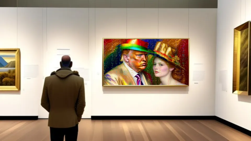 Trump With Redhead, Print on Canvas  Mixed Media,  Limited Edition of 500, Signed & numbered.