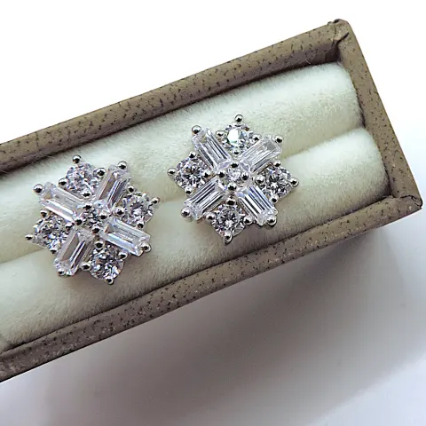 Sterling Silver Gemstone Earrings New With Gift Pouch