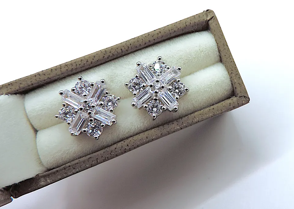 Sterling Silver Gemstone Earrings New With Gift Pouch