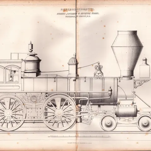 Passenger Locomotive Patterson New Jersey U.S. Antique Scarce Diagram-9.