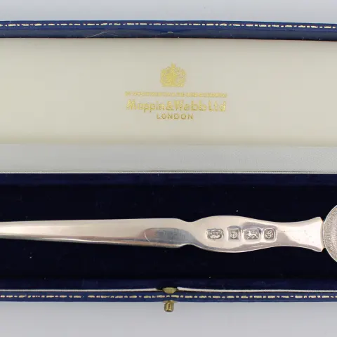 Mappin & Webb Solid Silver Royal Wedding Letter Opener Cased