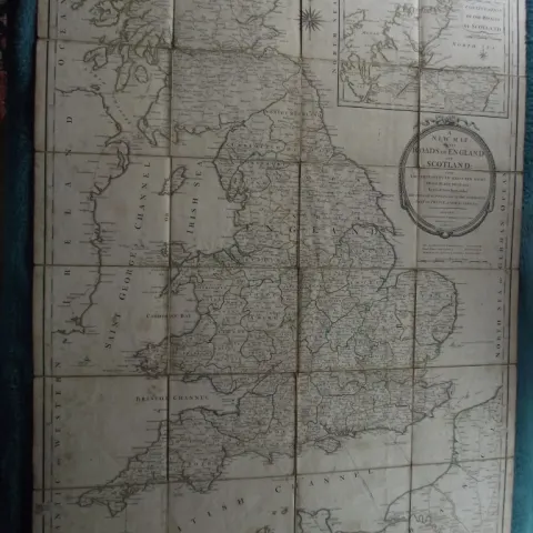 A New Map of The Roads of England and Scotland - Laurie & Whittle - 1794 - With Original Case