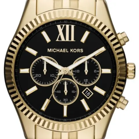 Men's Michael Kors Lexington Gold Bracelet Chronograph Watch Mk8286