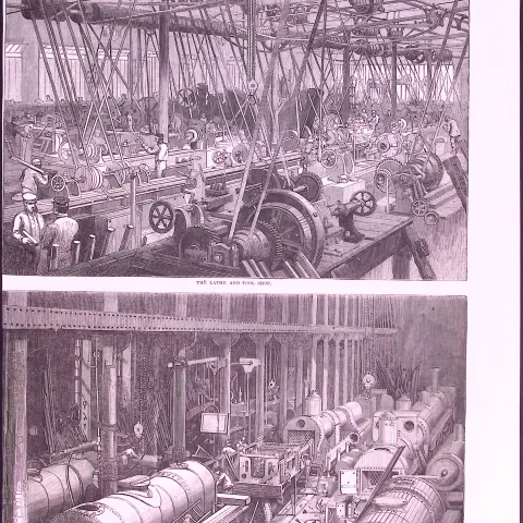 2 Page Supplement Stephenson’s Locomotive Factory Newcastle Antique Prints.
