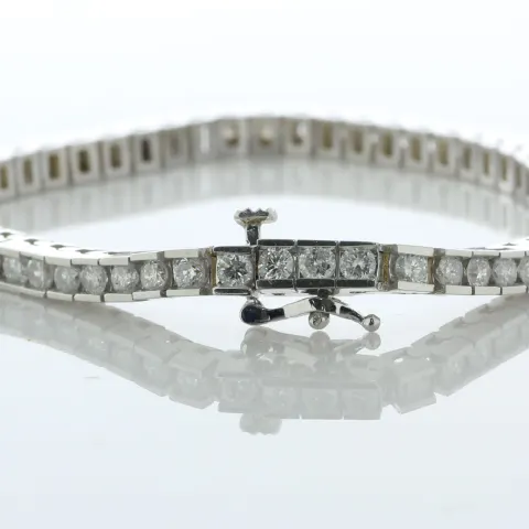 14ct White Gold Diamond Tennis Bracelet 5.00 Carats