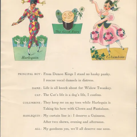 Double Sided Guinness Illustration Page 1951 "The Pantomime"A Genuine Double Sided Lithographed