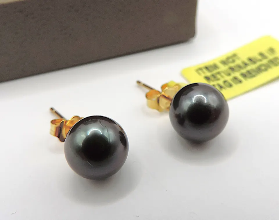 Gold On Sterling Silver Cultured Pearl Earrings New With Gift Pouch