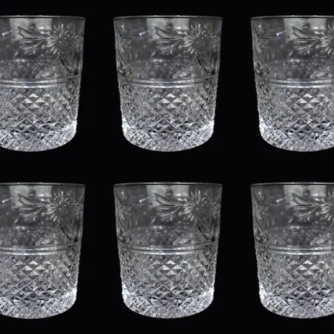 Set of 6 Stuart "Beaconsfield" Cut Crystal Tumblers