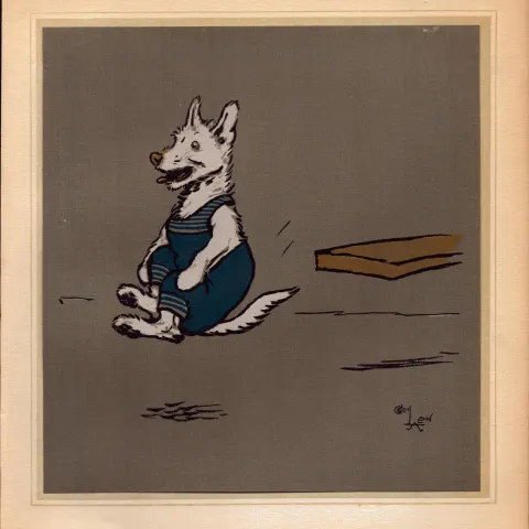 Cecil Aldin Merry Party Rare Antique Book Plate “Doggie On the Diving Board”