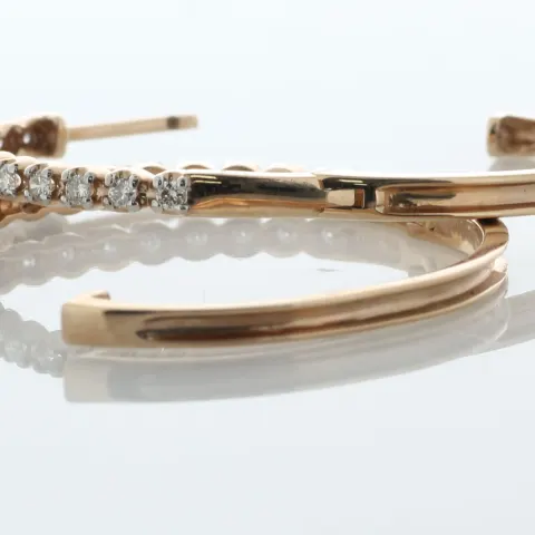 10ct Rose Gold Diamond Oval Hoop Earring 0.50 Carats