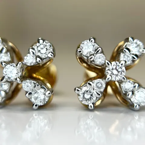Beautiful 0.80 CT Round VVS Natural Diamond Stud Earrings 18k White Gold
