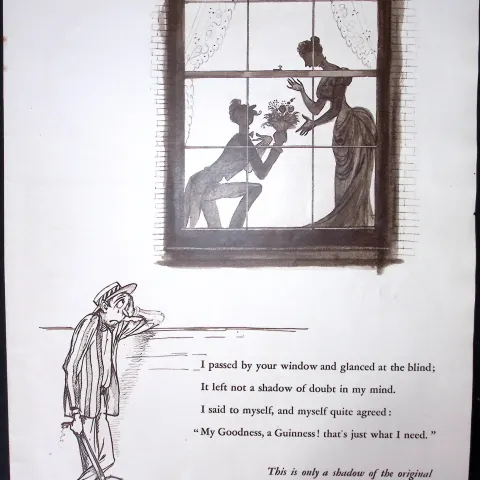 Guinness 87 Years-Old Genuine Advert 1938 Love Lost: G.E.771