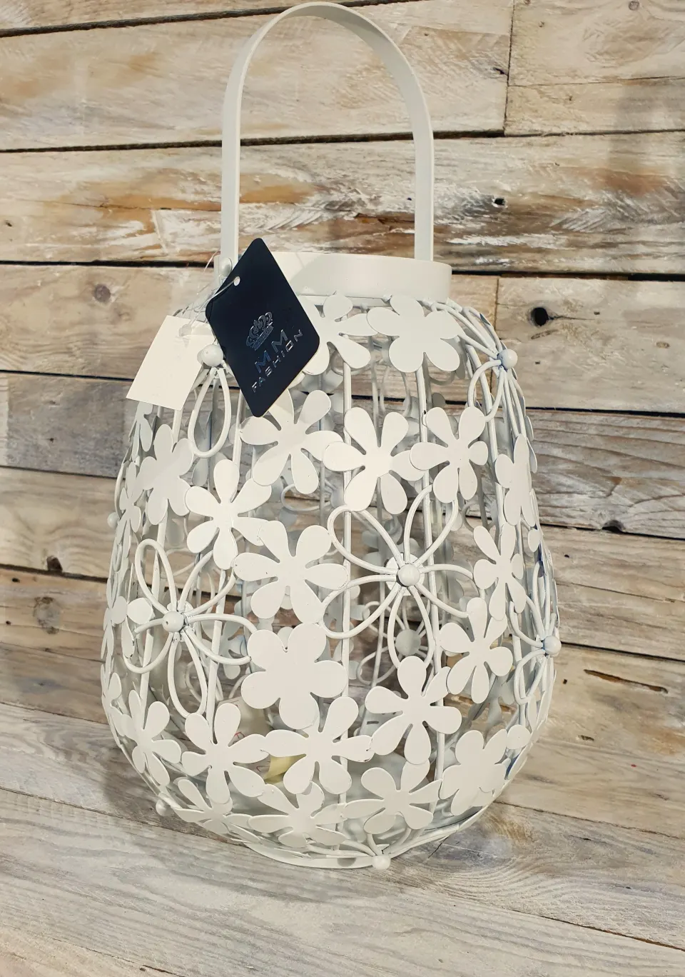 Decorative metal birdcage, candle holder. Pot 23cm, with handle 37cm