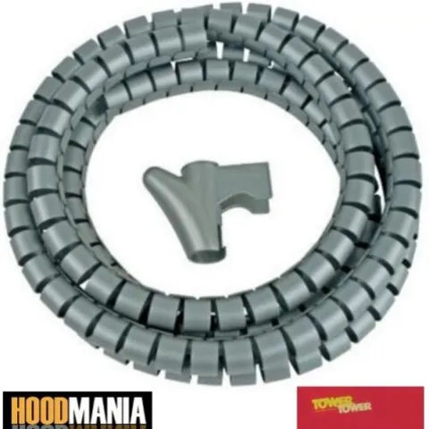 20 x Silver Cable Wire Tidy Hide Cover Organizing Kit with Applicator 25mm x 2m
