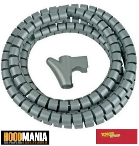 20 x Silver Cable Wire Tidy Hide Cover Organizing Kit with Applicator 25mm x 2m