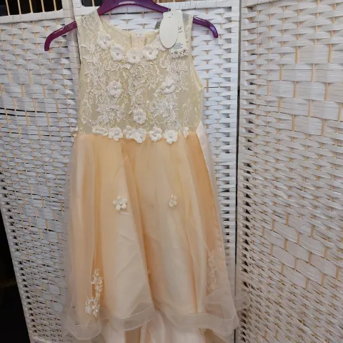 Gold flowergirl dress age 8