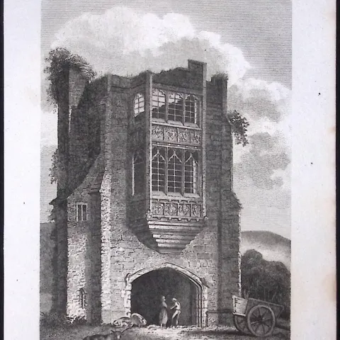 Cerne Abbey Dorsetshire Antique 223 Years-Old Georgian Steel-Engraving-180