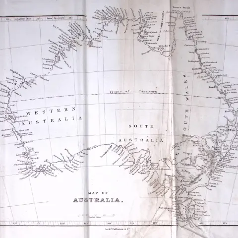 Australia Detailed Antique 179-Year-Old Engraved Map-3-TR