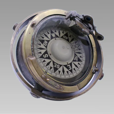 Early 20th c. Bronze Gimballed Compass by F.Smith & Sons