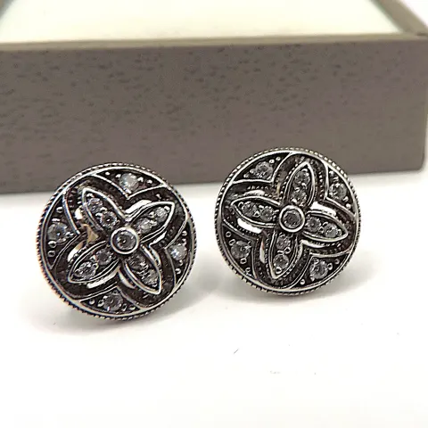 Sterling Silver Gemstone Stud Earrings New With Gift Pouch