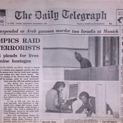 1972 Summer Olympics Massacre in Munich Daily Telegraph Newspaper-26.