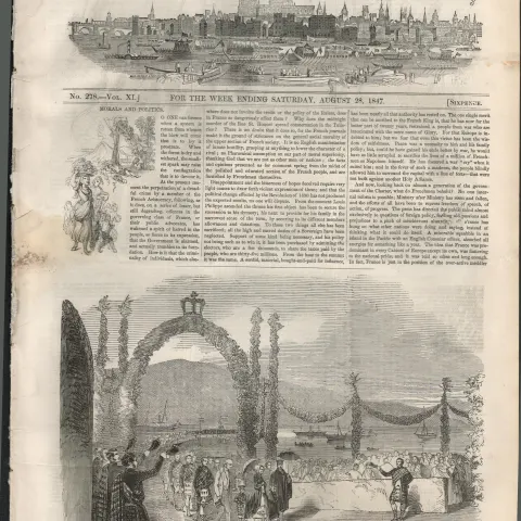 Her Majestys Royal Tour Of Scotland 1847 Antique Newspaper