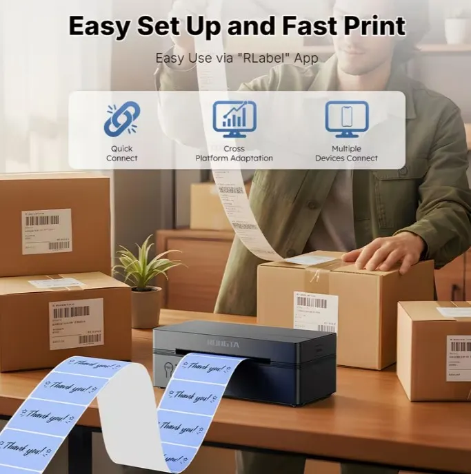 4×6 Compact Wireless Label Maker for Small Business & Home