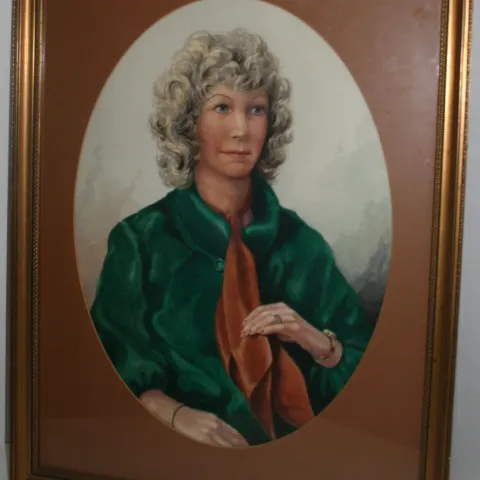 Oval Watercolour Portrait by C.R.Poole (English, 20th c.)