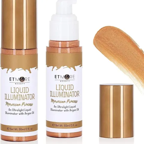 5 X Etmore Liquid illuminator HIGHLIGHTER with argan oil- MOROCCAN PRINCESS. RRP £100 - GRADE A