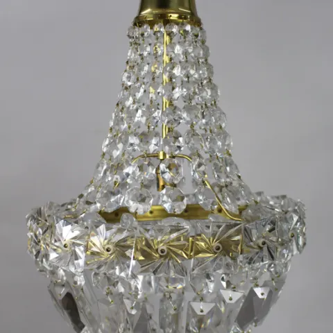 Vintage Cut Glass Crystal French Chandelier